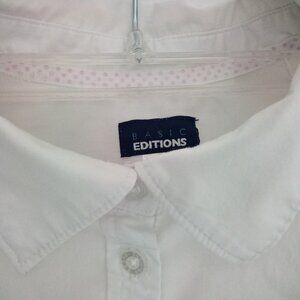 Women's Button Down White Shirt By: Basic Editions Size: 2X New